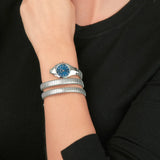 Buy Shop Just Cavalli Ravenna Blue Dial Silver Steel Strap Watch for Women - JC1L271M0015 USA Online