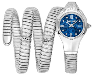 Buy Shop Just Cavalli Ravenna Blue Dial Silver Steel Strap Watch for Women - JC1L271M0015 USA Online