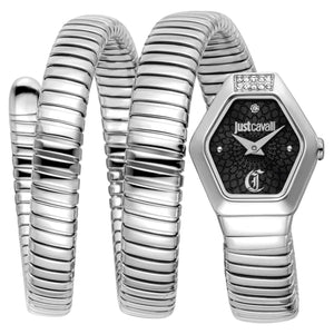 Buy Shop Just Cavalli Romina Black Dial Silver Steel Strap Watch for Women - JC1L395M0015 USA Online