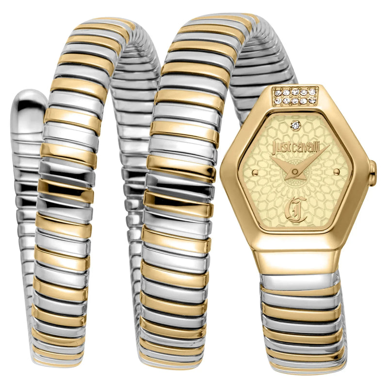 Buy Shop Just Cavalli Romina Gold Dial Two Tone Steel Strap Watch for Women - JC1L395M0055 USA Online