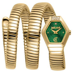 Buy Shop Just Cavalli Romina Green Dial Gold Steel Strap Watch for Women - JC1L395M0035 USA Online