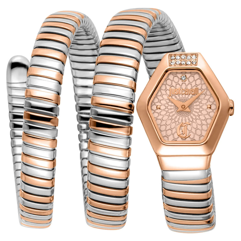 Buy Shop Just Cavalli Romina Rose Gold Dial Two Tone Steel Strap Watch for Women - JC1L395M0065 USA Online
