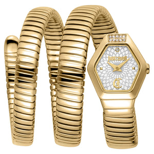 Buy Shop Just Cavalli Romina Silver Dial Gold Steel Strap Watch for Women - JC1L395M0025 USA Online