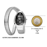 Buy Shop Just Cavalli Serpente Metallica Black Dial Silver Steel Strap Watch for Women - JC1L208M0025 USA Online
