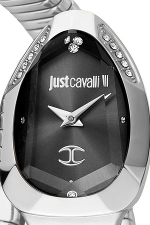 Buy Shop Just Cavalli Serpente Metallica Black Dial Silver Steel Strap Watch for Women - JC1L208M0025 USA Online