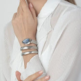 Buy Shop Just Cavalli Serpente Metallica Blue Dial Silver Steel Strap Watch for Women - JC1L209M0025 USA Online