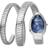 Buy Shop Just Cavalli Serpente Metallica Blue Dial Silver Steel Strap Watch for Women - JC1L209M0025 USA Online