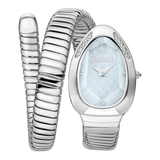 Buy Shop Just Cavalli Serpente Metallica Blue Dial Silver Steel Strap Watch for Women - JC1L223M0015 USA Online