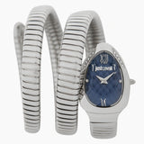 Buy Shop Just Cavalli Serpente Metallica Blue Dial Silver Steel Strap Watch for Women - JC1L224M0025 USA Online