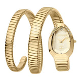 Buy Shop Just Cavalli Serpente Metallica Gold Dial Gold Steel Strap Watch for Women - JC1L209M0035 USA Online