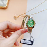 Buy Shop Just Cavalli Serpente Metallica Green Dial Gold Steel Strap Watch for Women - JC1L208M0045 USA Online