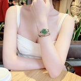 Buy Shop Just Cavalli Serpente Metallica Green Dial Gold Steel Strap Watch for Women - JC1L208M0045 USA Online