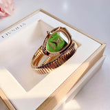 Buy Shop Just Cavalli Serpente Metallica Green Dial Gold Steel Strap Watch for Women - JC1L208M0045 USA Online