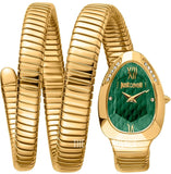 Buy Shop Just Cavalli Serpente Metallica Green Dial Gold Steel Strap Watch for Women - JC1L208M0045 USA Online