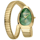 Buy Shop Just Cavalli Serpente Metallica Green Dial Gold Steel Strap Watch for Women - JC1L208M0045 USA Online