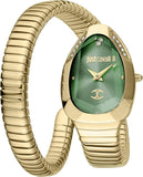 Buy Shop Just Cavalli Serpente Metallica Green Dial Gold Steel Strap Watch for Women - JC1L208M0045 USA Online