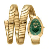 Buy Shop Just Cavalli Serpente Metallica Green Dial Gold Steel Strap Watch for Women - JC1L224M0045 USA Online