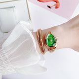 Buy Shop Just Cavalli Serpente Metallica Green Dial Rose Gold Steel Strap Watch for Women - JC1L208M0055 USA Online