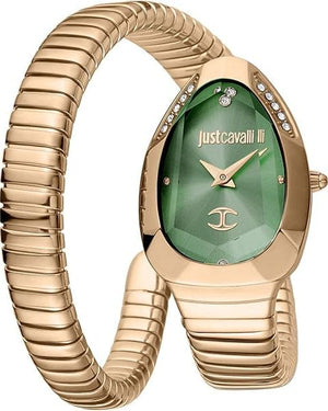 Buy Shop Just Cavalli Serpente Metallica Green Dial Rose Gold Steel Strap Watch for Women - JC1L208M0055 USA Online