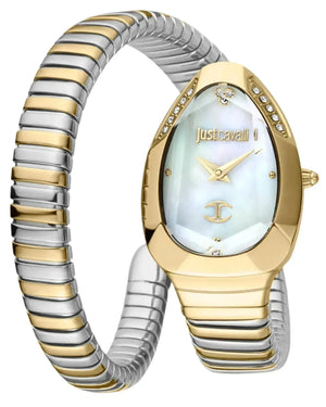 Buy Shop Just Cavalli Serpente Metallica Mother of Pearl Dial Two Tone Steel Strap Watch for Women - JC1L208M0065 USA Online