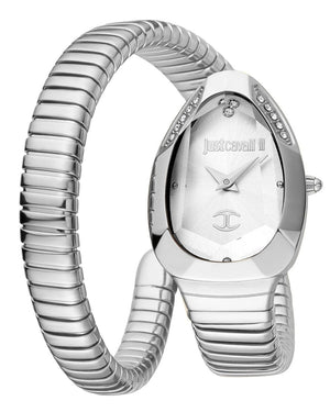 Buy Shop Just Cavalli Serpente Metallica Silver Dial Silver Steel Strap Watch for Women - JC1L208M0015 USA Online