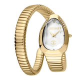 Buy Shop Just Cavalli Serpente Metallica White Dial Gold Steel Strap Watch for Women - JC1L208M0035 USA Online