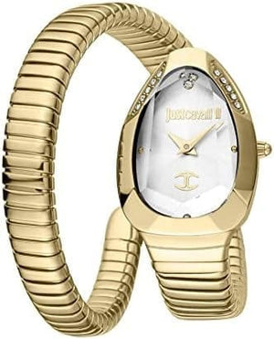 Buy Shop Just Cavalli Serpente Metallica White Dial Gold Steel Strap Watch for Women - JC1L208M0035 USA Online