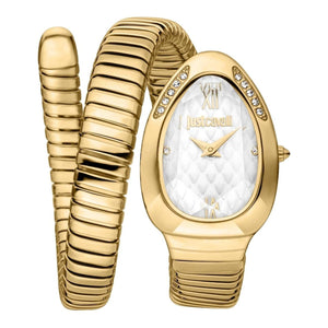 Buy Shop Just Cavalli Serpente Metallica White Dial Gold Steel Strap Watch for Women - JC1L223M0025 USA Online