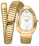 Buy Shop Just Cavalli Serpente Metallica White Dial Gold Steel Strap Watch for Women - JC1L223M0025 USA Online