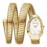 Buy Shop Just Cavalli Serpente Metallica White Dial Gold Steel Strap Watch for Women - JC1L224M0035 USA Online