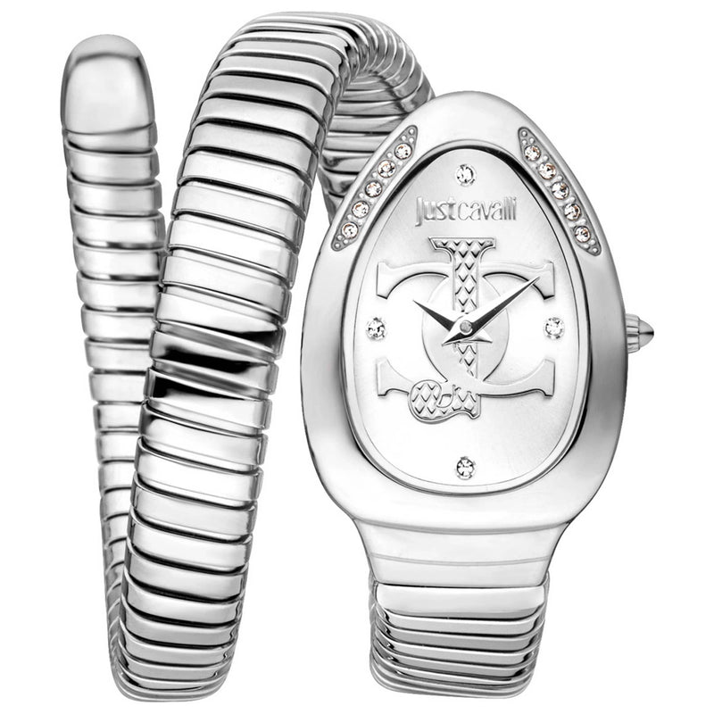 Buy Shop Just Cavalli Serpente Silver Dial Silver Steel Strap Watch for Women - JC1L227M0015 USA Online