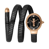 Buy Shop Just Cavalli Snake Black Dial Black Steel Strap Watch for Women - JC1L269M0075 USA Online