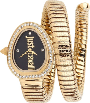 Buy Shop Just Cavalli Solo Black Dial Gold Steel Strap Watch for Women - JC1L167M0035 USA Online