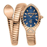 Buy Shop Just Cavalli Specchio Blue Dial Rose Gold Steel Strap Watch for Women - JC1L322M0045 USA Online