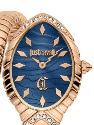 Buy Shop Just Cavalli Specchio Blue Dial Rose Gold Steel Strap Watch for Women - JC1L322M0045 USA Online