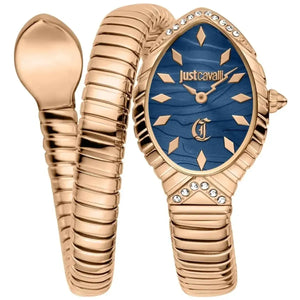 Buy Shop Just Cavalli Specchio Blue Dial Rose Gold Steel Strap Watch for Women - JC1L322M0045 USA Online