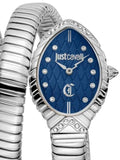 Buy Shop Just Cavalli Specchio Blue Dial Silver Steel Strap Watch for Women - JC1L323M0015 USA Online