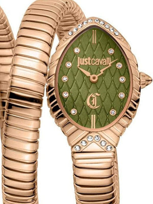 Buy Shop Just Cavalli Specchio Green Dial Rose Gold Steel Strap Watch for Women - JC1L323M0045 USA Online