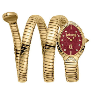 Buy Shop Just Cavalli Specchio Red Dial Gold Steel Strap Watch for Women - JC1L323M0035 USA Online