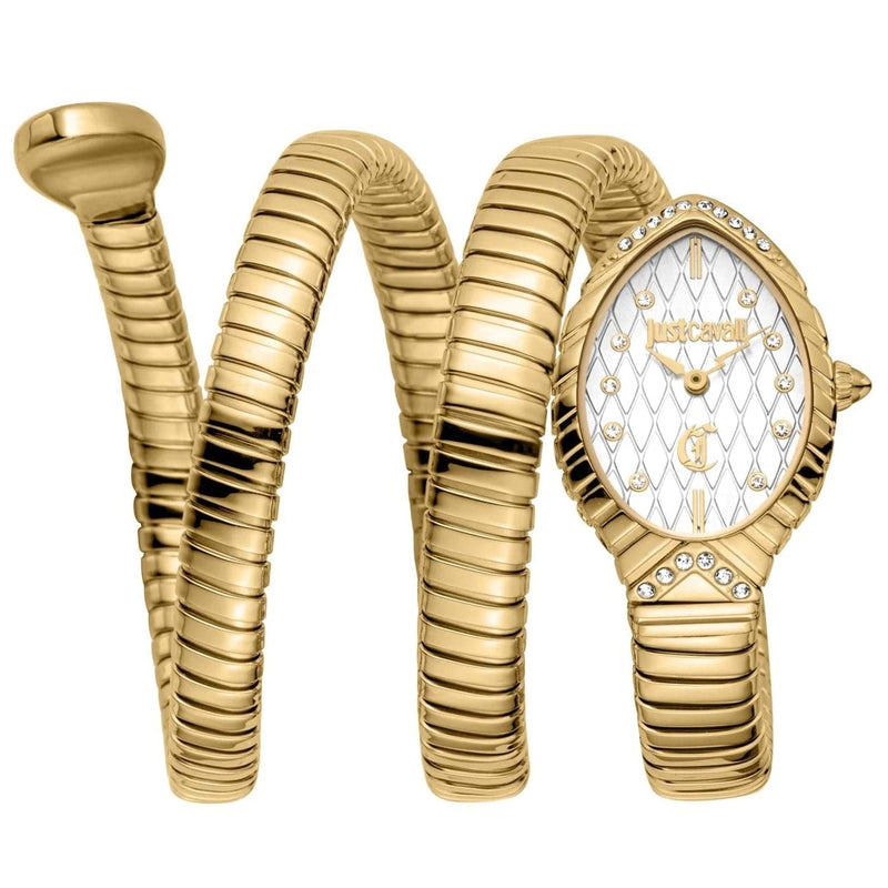 Buy Shop Just Cavalli Specchio Silver Dial Gold Steel Strap Watch for Women - JC1L323M0025 USA Online