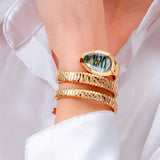 Buy Shop Just Cavalli Taglio Green Dial Gold Steel Strap Watch for Women - JC1L226M0035 USA Online