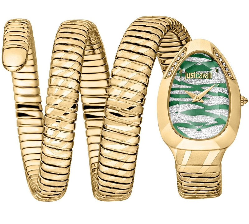 Buy Shop Just Cavalli Taglio Green Dial Gold Steel Strap Watch for Women - JC1L226M0035 USA Online