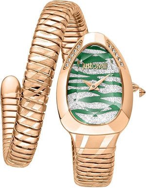 Buy Shop Just Cavalli Taglio Green Dial Rose Gold Steel Strap Watch for Women - JC1L225M0065 USA Online