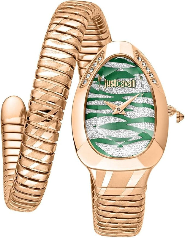 Buy Shop Just Cavalli Taglio Green Dial Rose Gold Steel Strap Watch for Women - JC1L225M0065 USA Online