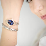 Buy Shop Just Cavalli Twined Blue Dial Two Tone Steel Strap Watch for Women - JC1L305M0065 USA Online