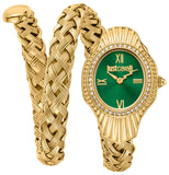 Buy Shop Just Cavalli Twined Green Dial Gold Steel Strap Watch for Women - JC1L305M0035 USA Online