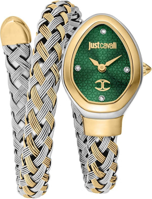 Buy Shop Just Cavalli Twined Green Dial Two Tone Steel Strap Watch for Women - JC1L264M0065 USA Online