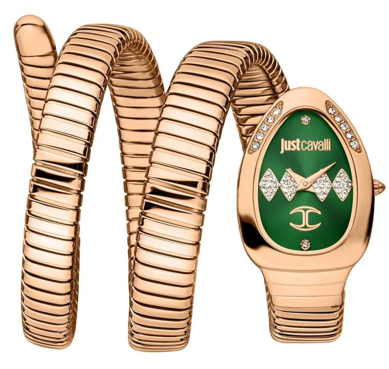 Buy Shop Just Cavalli Vezzoso Green Dial Rose Gold Steel Strap Watch for Women - JC1L230M0055 USA Online