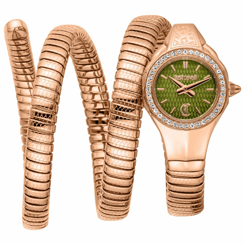 Buy Shop Just Cavalli Vita Green Dial Rose Gold Steel Strap Watch for Women - JC1L355M0045 USA Online