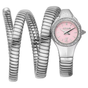Buy Shop Just Cavalli Vita Pink Dial Silver Steel Strap Watch for Women - JC1L355M0015 USA Online